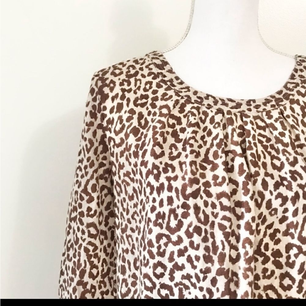 J CREW Linen Leopard Blouse - Picture 4 of 7
